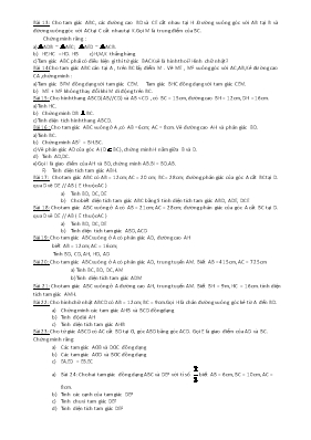 Bài tập Chương III môn Hình học Lớp 8